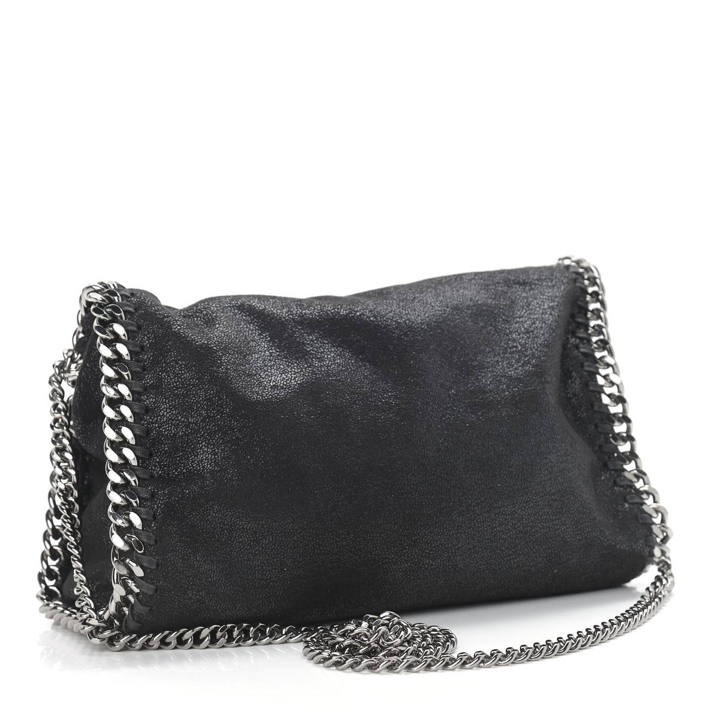 Shaggy Deer Mini Falabella Fold Over Tote Black