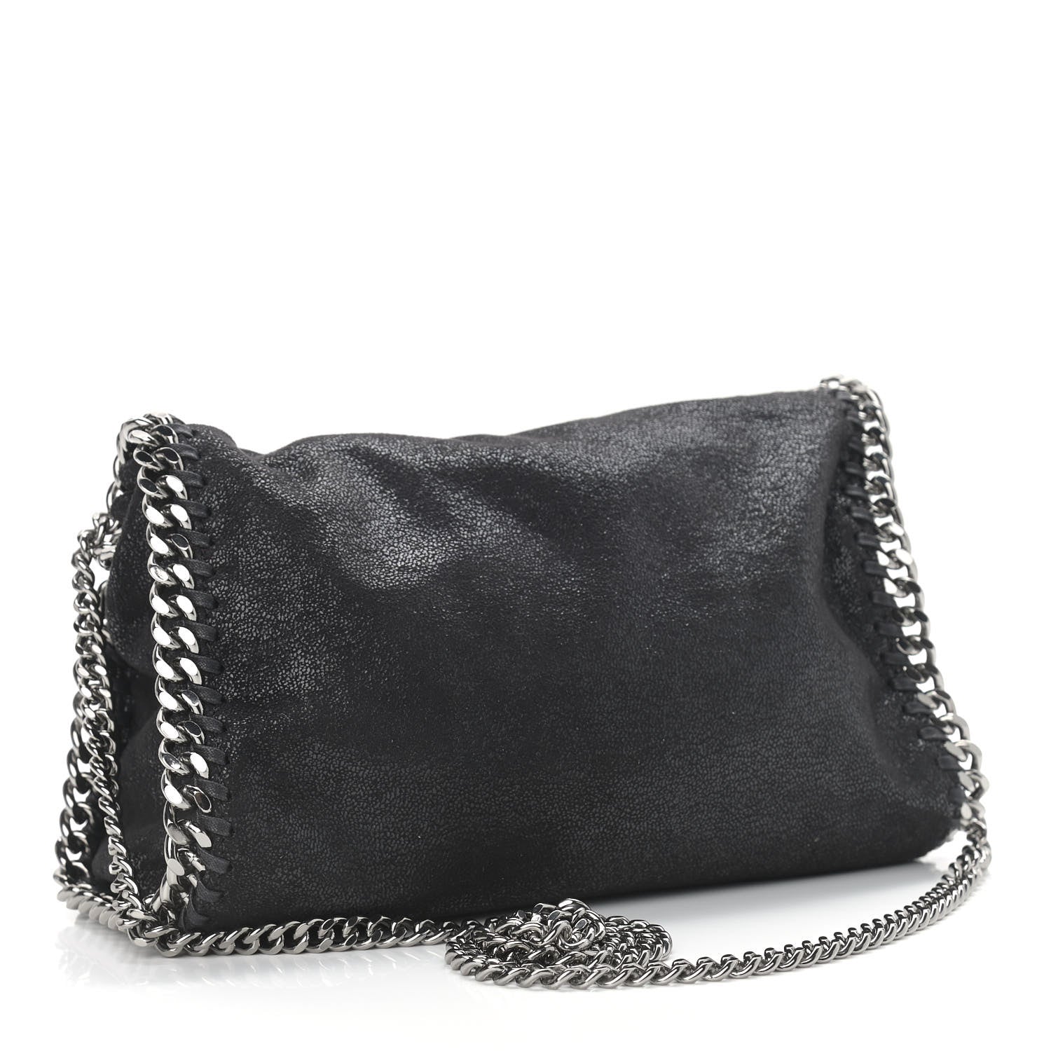 Stella McCartney Shaggy Deer Mini Falabella Fold Over Tote Black 2 of 9