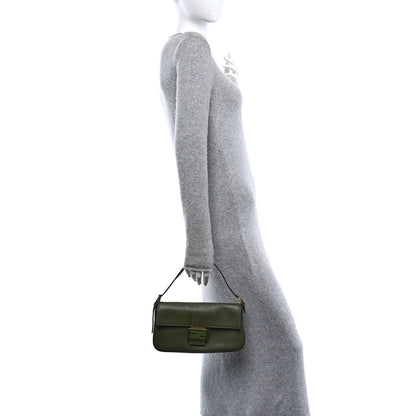 Fendi Vitello Flamingo Enamel Interchangeable Strap Baguette Verde Oliva 2 of 12