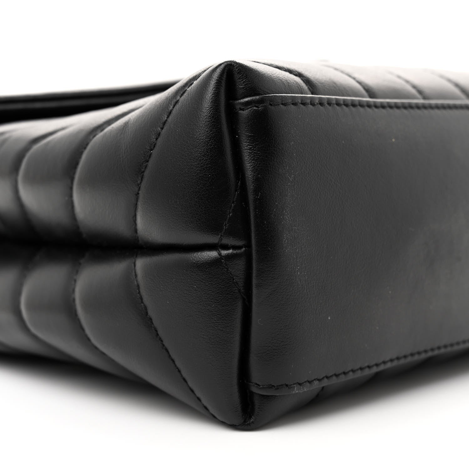 Saint Laurent Calfskin Y Quilted Monogram Small Loulou Chain Satchel Black 9 of 11