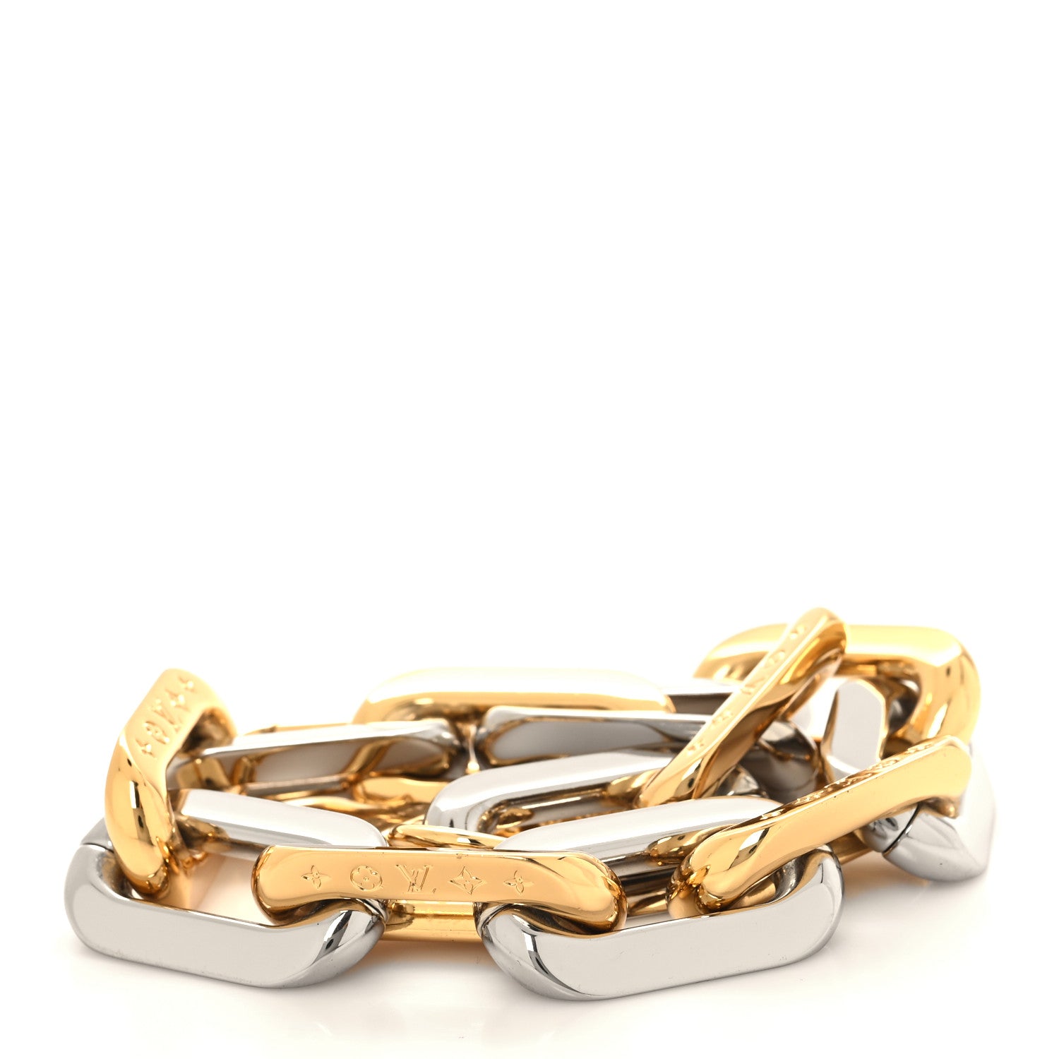 Louis Vuitton Metal Coussin Chain Strap Silver Gold 2 of 3