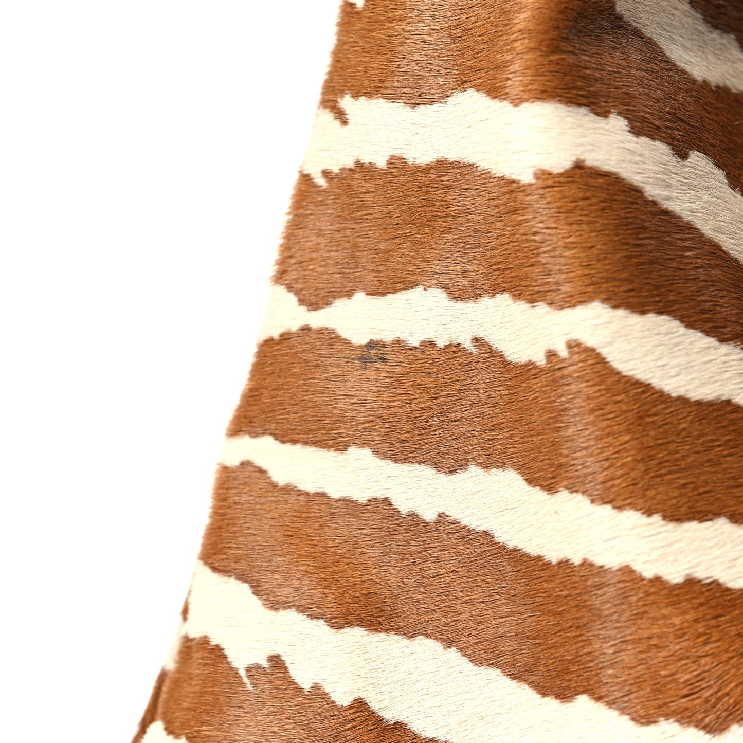 Pony Hair Zebra Print Large Jackie O Bouvier Hobo Brown