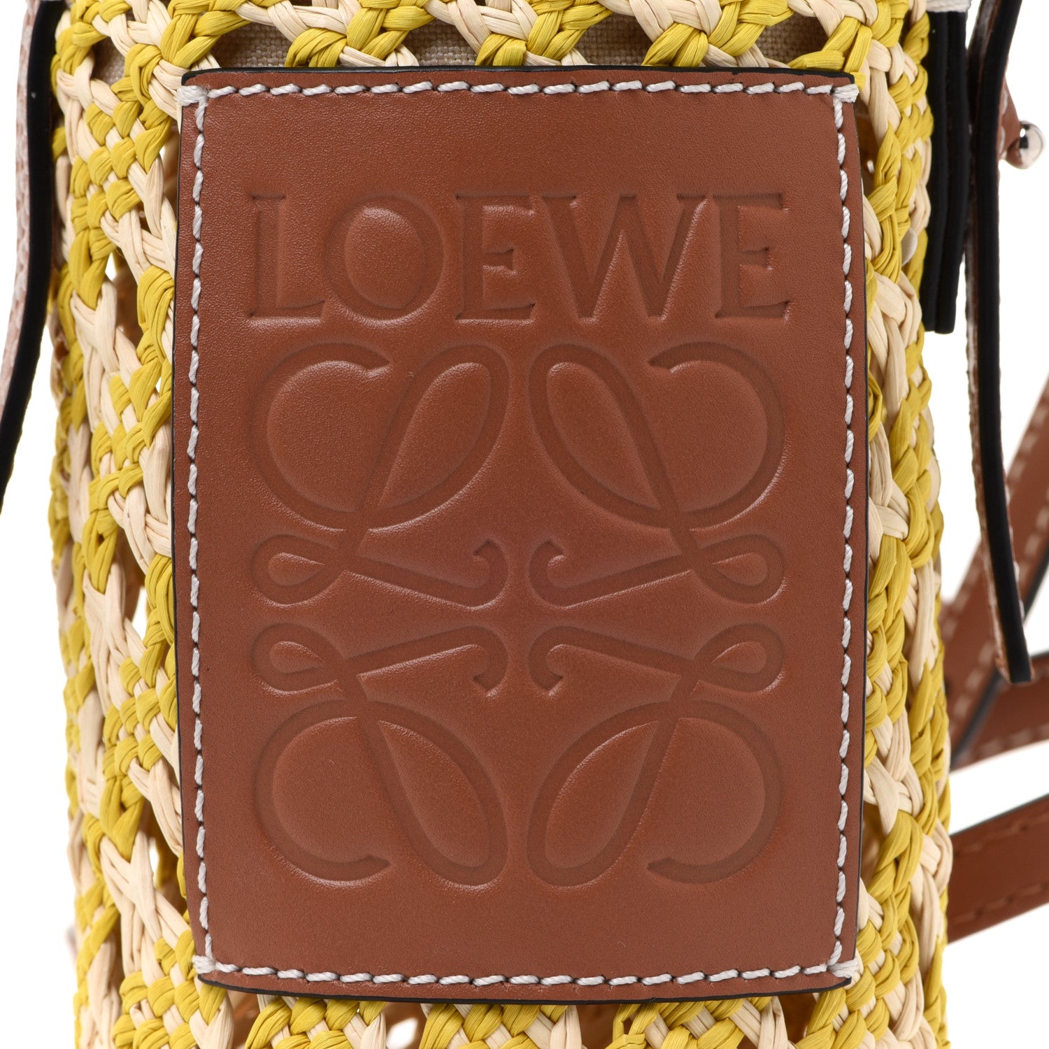 Loewe Calfskin Raffia Paulas Ibiza Bucket Bag Natural Yellow 8 of 8