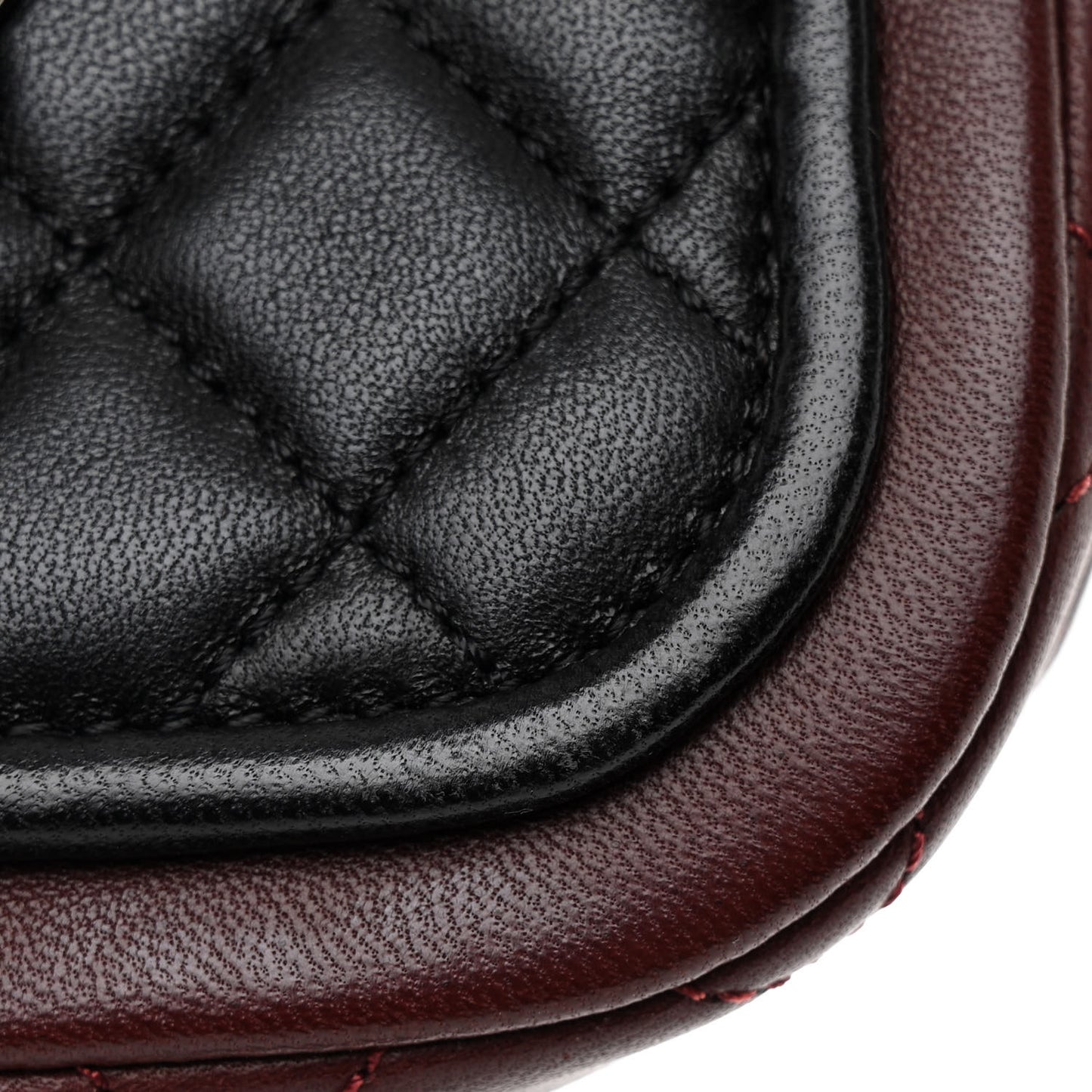 Lambskin Classic Twist Mini Rectangular Flap Black Burgundy