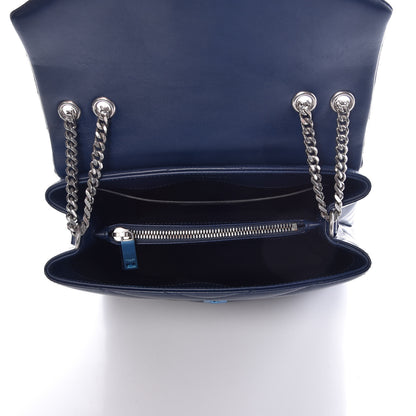 Saint Laurent Calfskin Y Quilted Monogram Small Loulou Chain Satchel Denim Blue 5 of 7