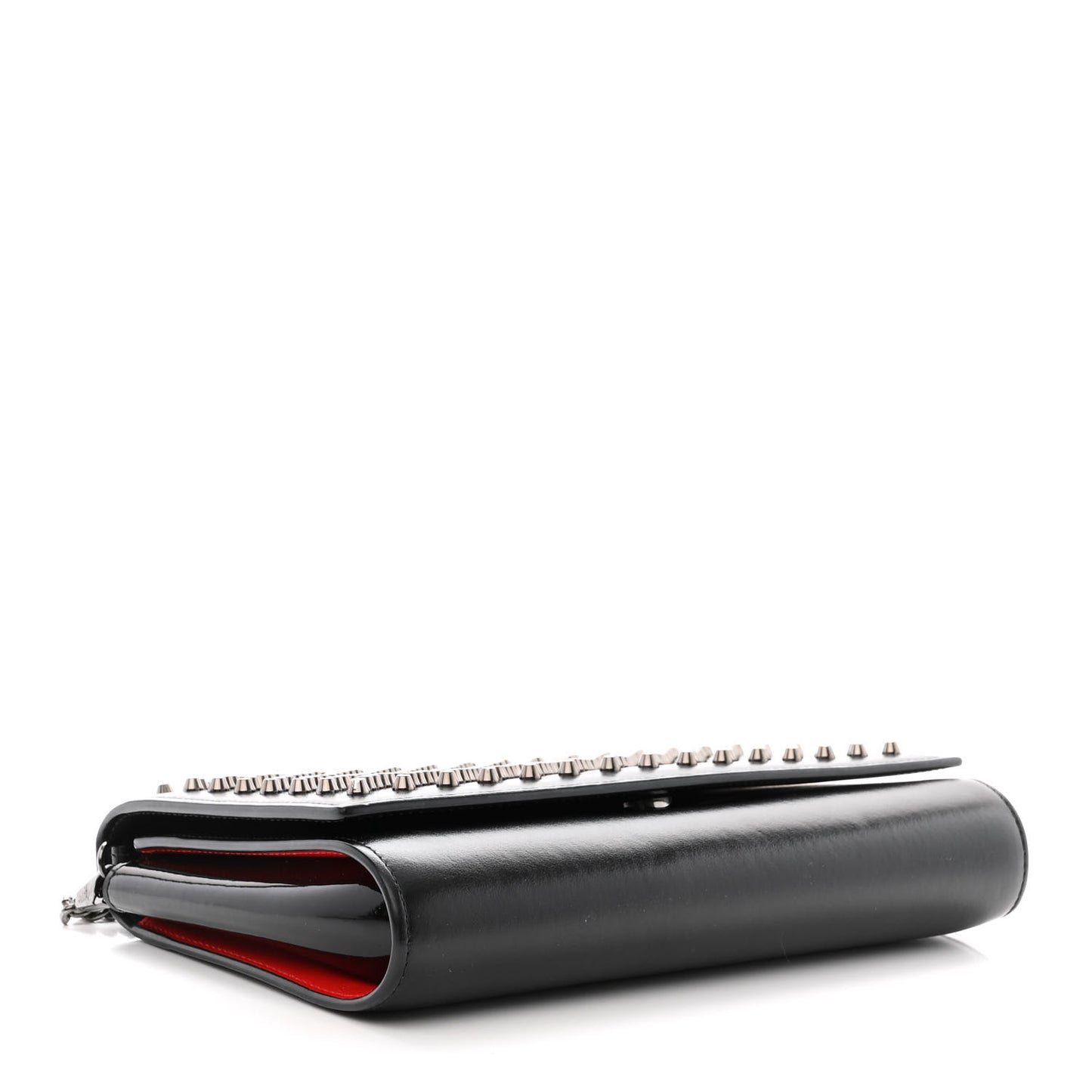 Calfskin Patent Spikes Paloma Clutch Black