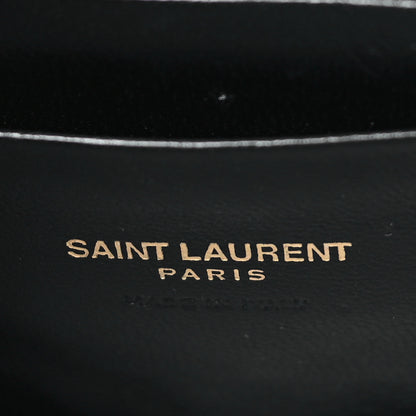Saint Laurent Patent Calfskin Crocodile Embossed Monogram Mini Lou Camera Bag Black 6 of 9