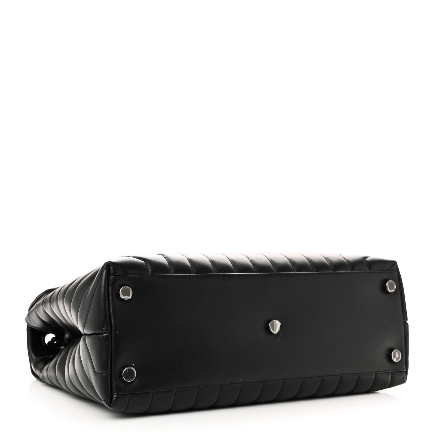 Saint Laurent Calfskin Y Quilted Monogram Monochrome Large Loulou Chain Satchel Black 4 of 11