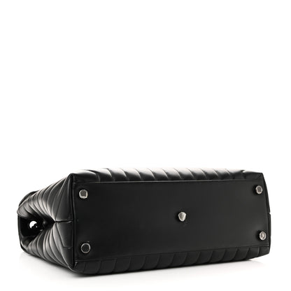 Saint Laurent Calfskin Y Quilted Monogram Monochrome Large Loulou Chain Satchel Black 4 of 11