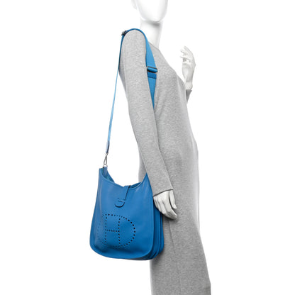 Hermes Taurillon Clemence Evelyne III GM Bleu Zanzibar 2 of 13
