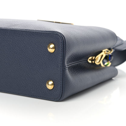 Louis Vuitton Taurillon Resin Capucines Murano MM Midnight Blue 9 of 13