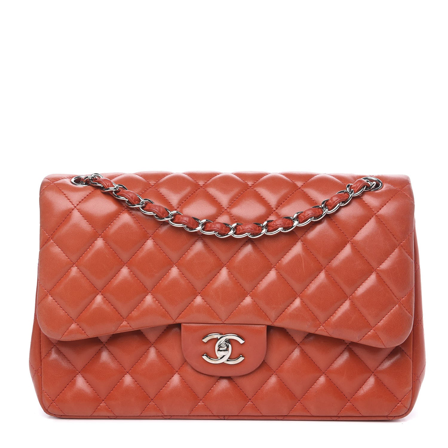 Chanel Lambskin Quilted Jumbo Double Flap Red 1 of 20