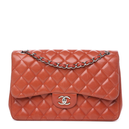 Chanel Lambskin Quilted Jumbo Double Flap Red 1 of 20