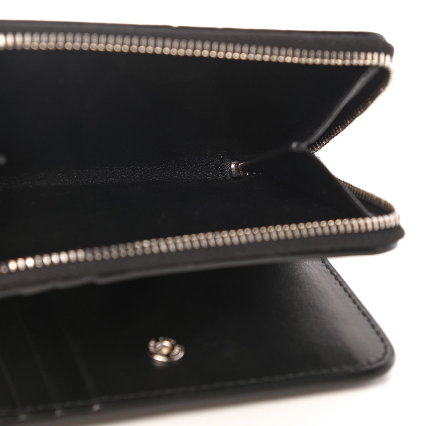Calfskin Crocodile Embossed Monogram Compact Wallet Black