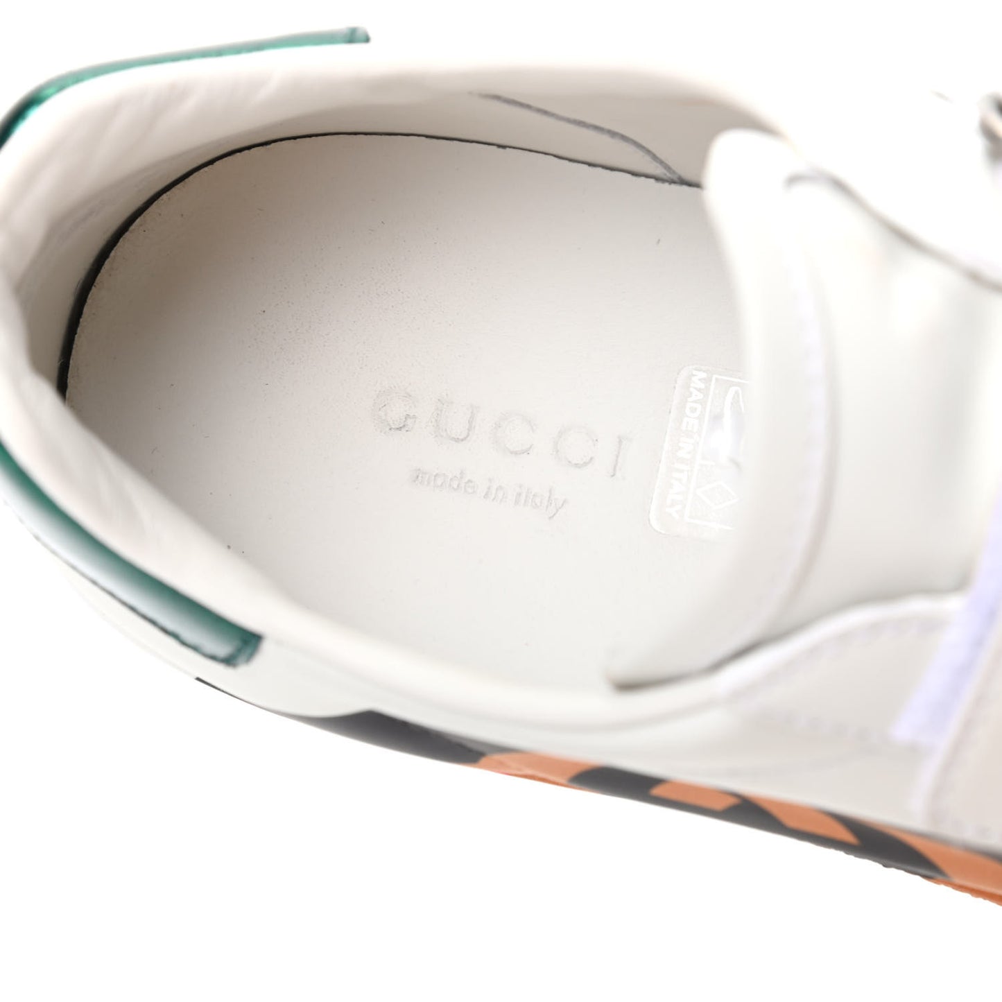 Miro Soft Calfskin Interlocking G Womens New Ace Sneakers 38 White Red Flame Green