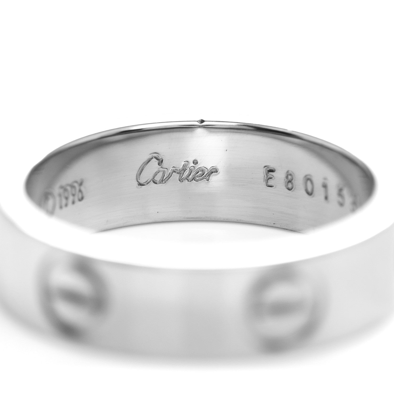 Cartier 18K White Gold 5.5mm LOVE Ring 54 6.75 4 of 4