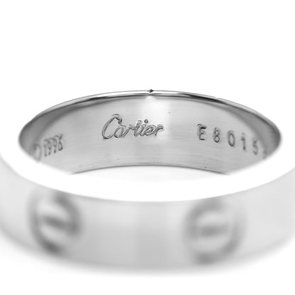 Cartier 18K White Gold 5.5mm LOVE Ring 54 6.75 4 of 4