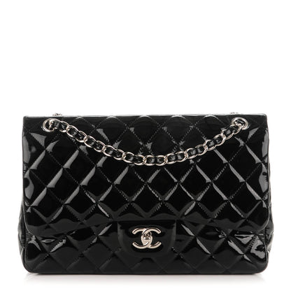 Chanel Patent Quilted Jumbo Double Flap Black 1 of 7