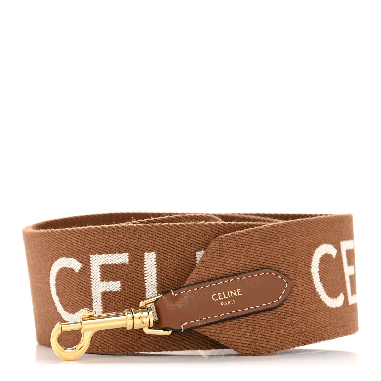 Jacquard Wool Logo Long Strap Tan White