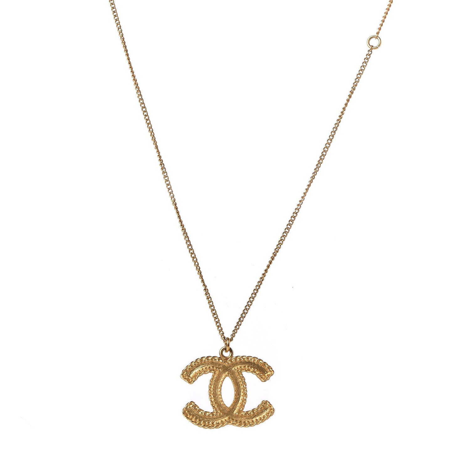 Metal CC Necklace Matte Gold