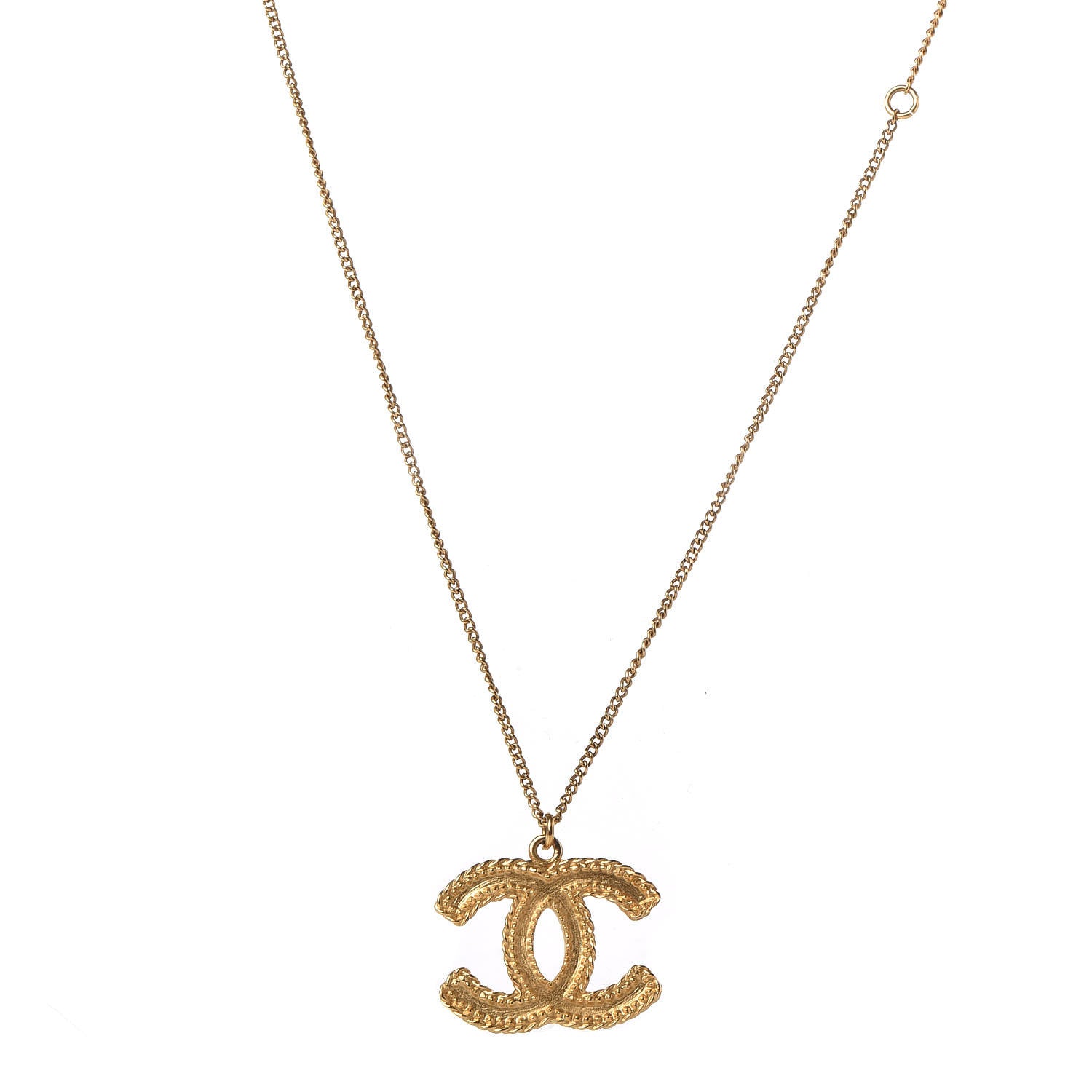 Chanel Metal CC Necklace Matte Gold 1 of 5