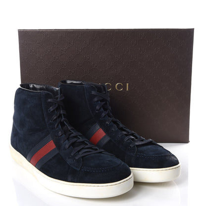 Gucci Suede Web High Top Sneakers 11 Blue 9 of 9