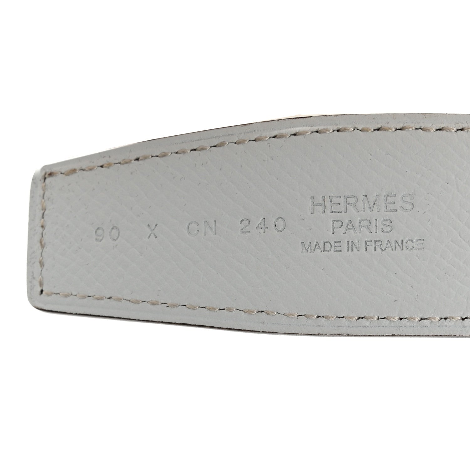 Hermes Swift Epsom 32mm Au Carre H Belt 90 36 Craie White 6 of 7