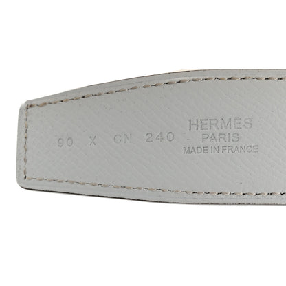 Hermes Swift Epsom 32mm Au Carre H Belt 90 36 Craie White 6 of 7