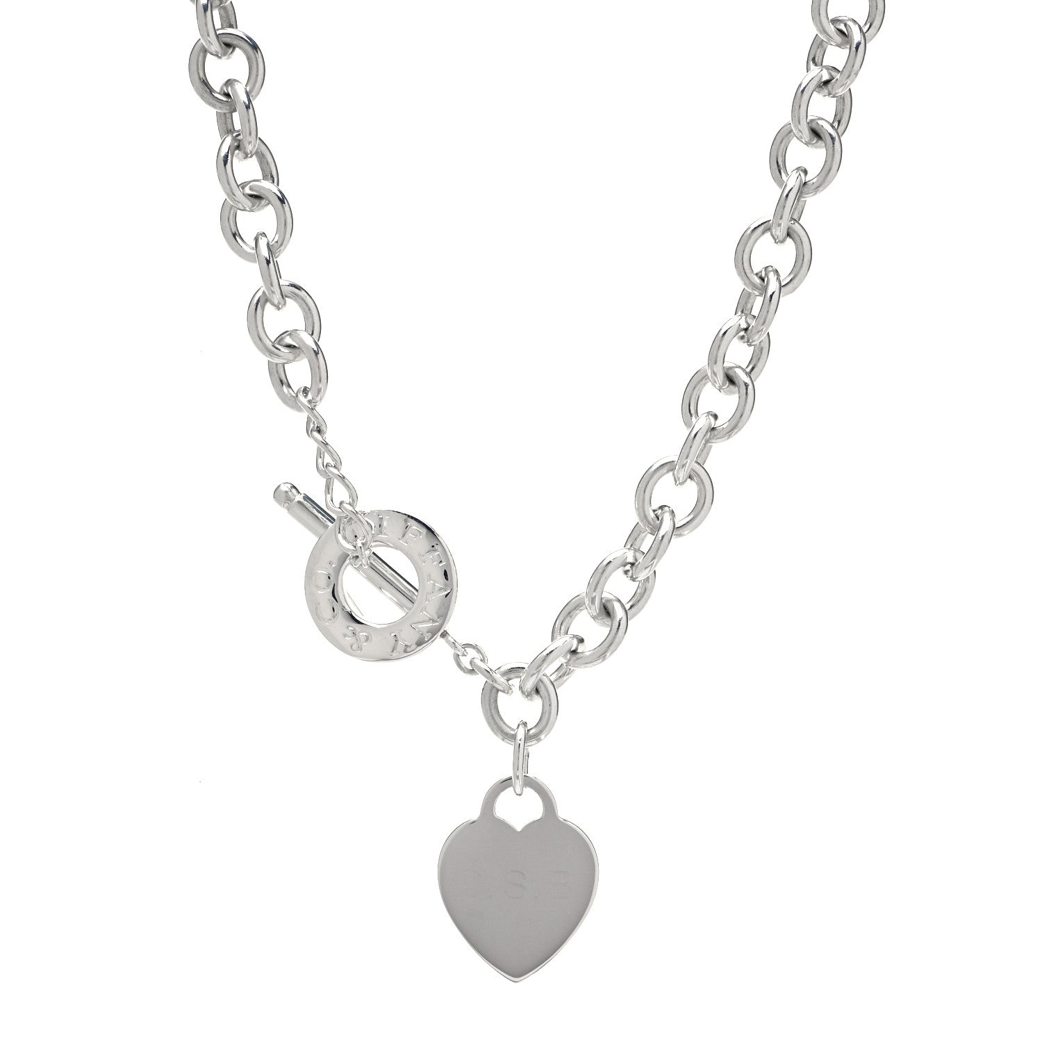 Tiffany Sterling Silver Heart Tag Toggle Necklace 1 of 6