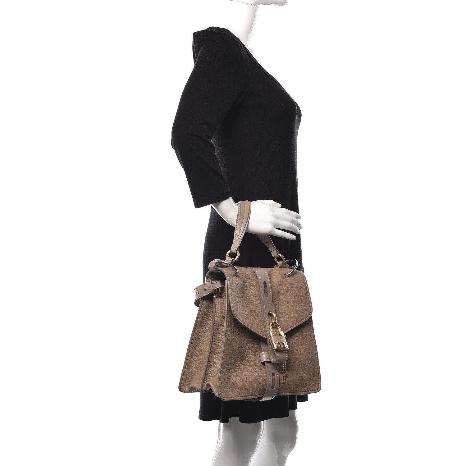 Chloe Shiny Grained Calfskin Medium Aby Day Shoulder Bag Motty Grey 2 of 15