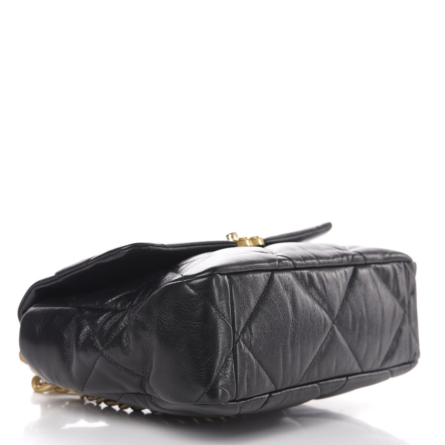 Goatskin Quilted Large 19 Flap Black
