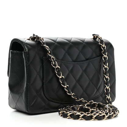 Chanel Lambskin Quilted Mini Rectangular Flap Black 3 of 9