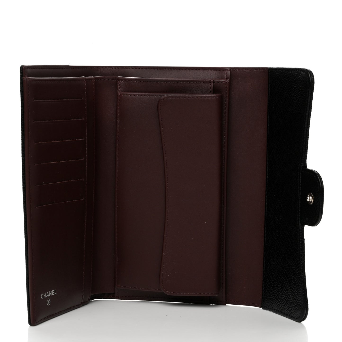 Caviar Quilted Large Flap Wallet Black