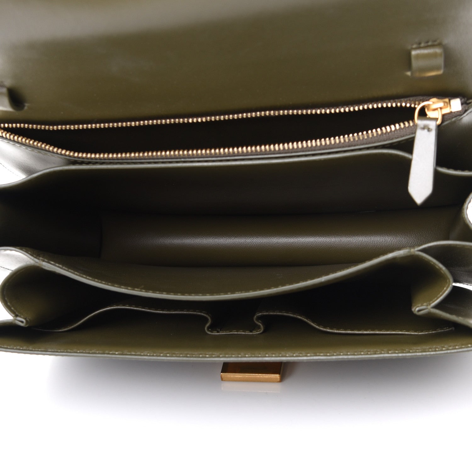 Celine Box Calfskin Classic Box Medium Flap Bag Army Green 4 of 4
