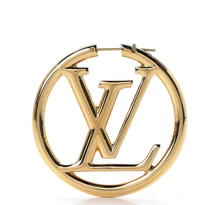 Louis Vuitton Metal Louise Hoop Earrings Gold 3 of 5