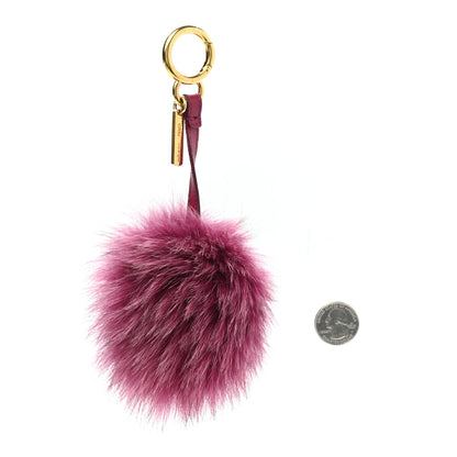 Fendi Fox Fur Pom Pom Bag Charm Fuchsia 2 of 5