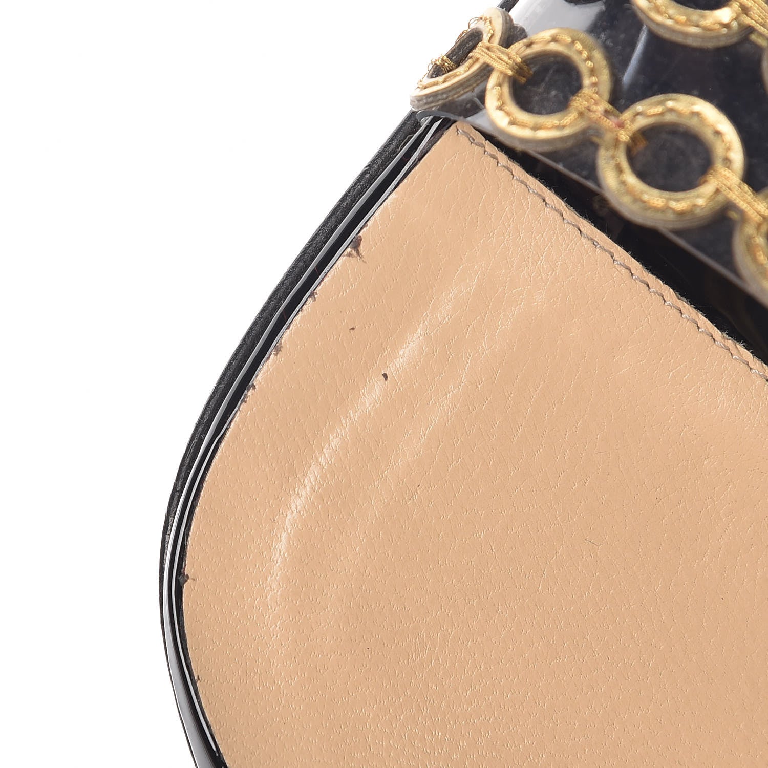 Christian Louboutin Patent PVC Malaika Half Dorsay 120 Pumps 37.5 Black Gold 13 of 14
