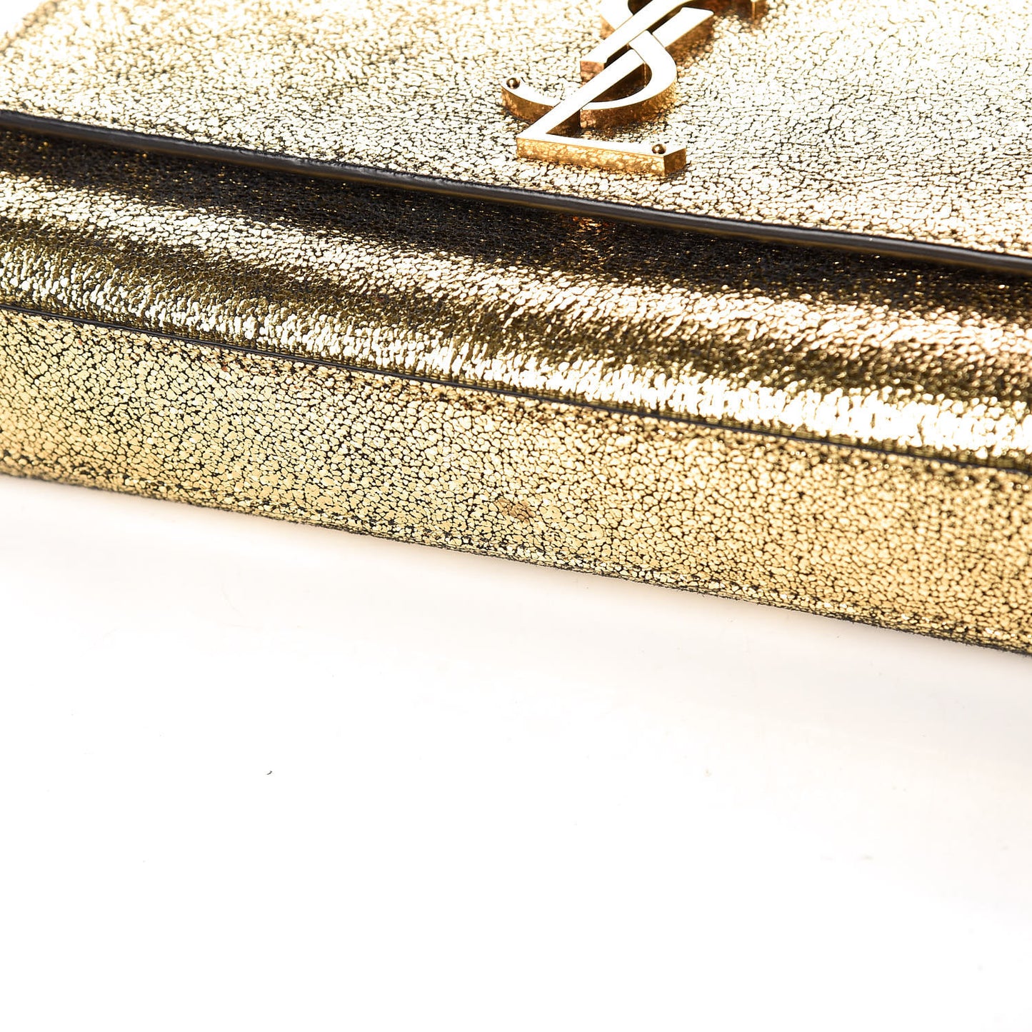 Metallic Calfskin Small Classic Monogram Kate Satchel Oro