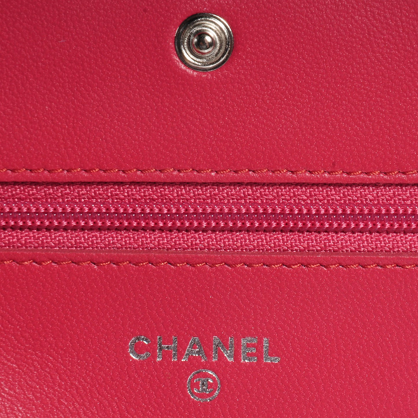 Lambskin Wallet on Chain Boy WOC Dark Pink