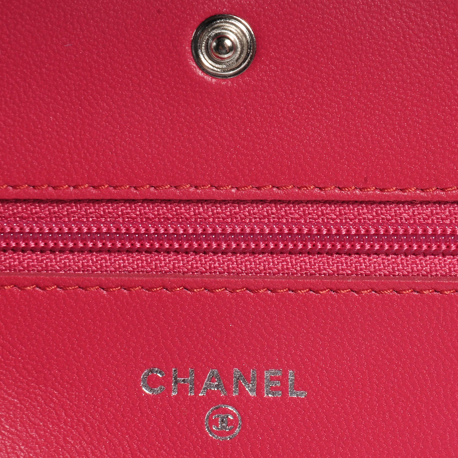 Chanel Lambskin Wallet on Chain Boy WOC Dark Pink 6 of 9