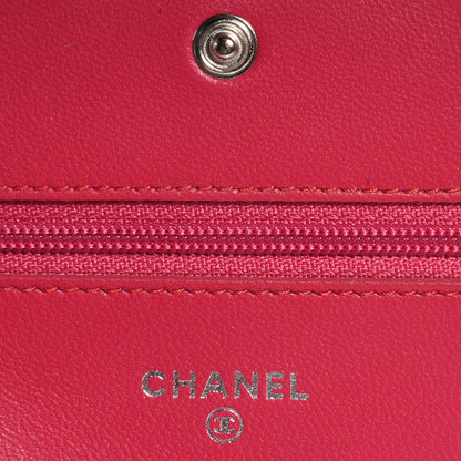 Chanel Lambskin Wallet on Chain Boy WOC Dark Pink 6 of 9