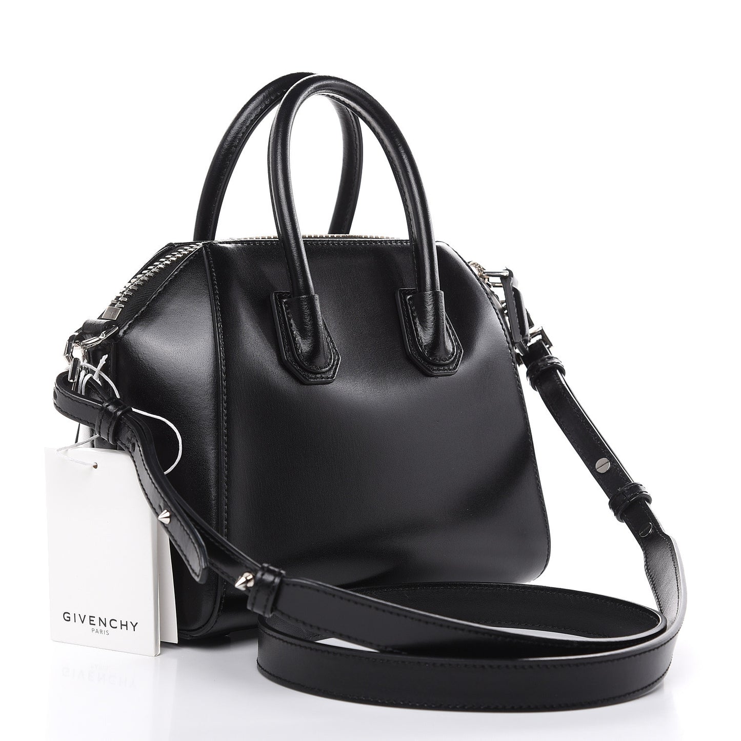 Shiny Lord Calfskin Mini Antigona Black