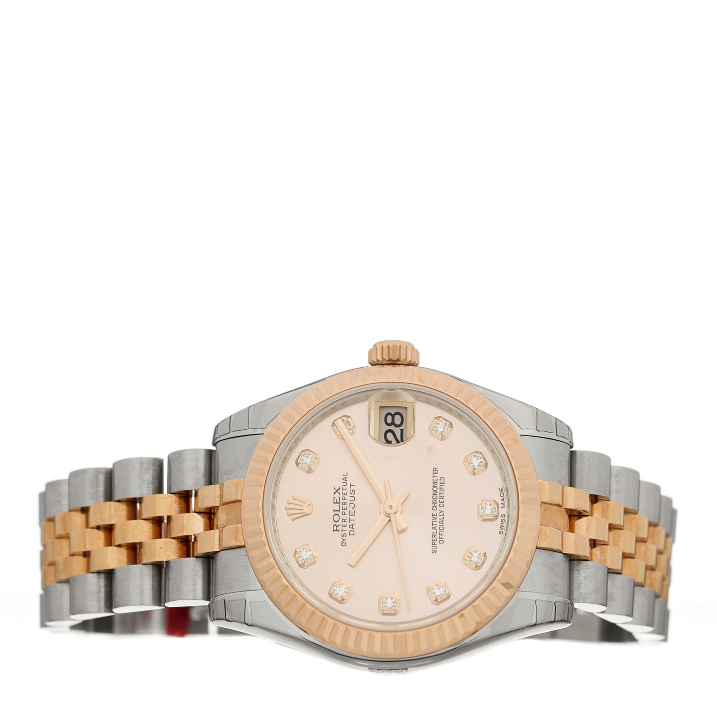 Stainless Steel 18K Everose Gold Diamond 31mm Oyster Perpetual Datejust Watch Pink 178271