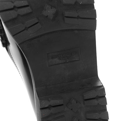 Saint Laurent Glazed Calfskin Chunky Le Loafer Penny Slippers 38 Black 8 of 10