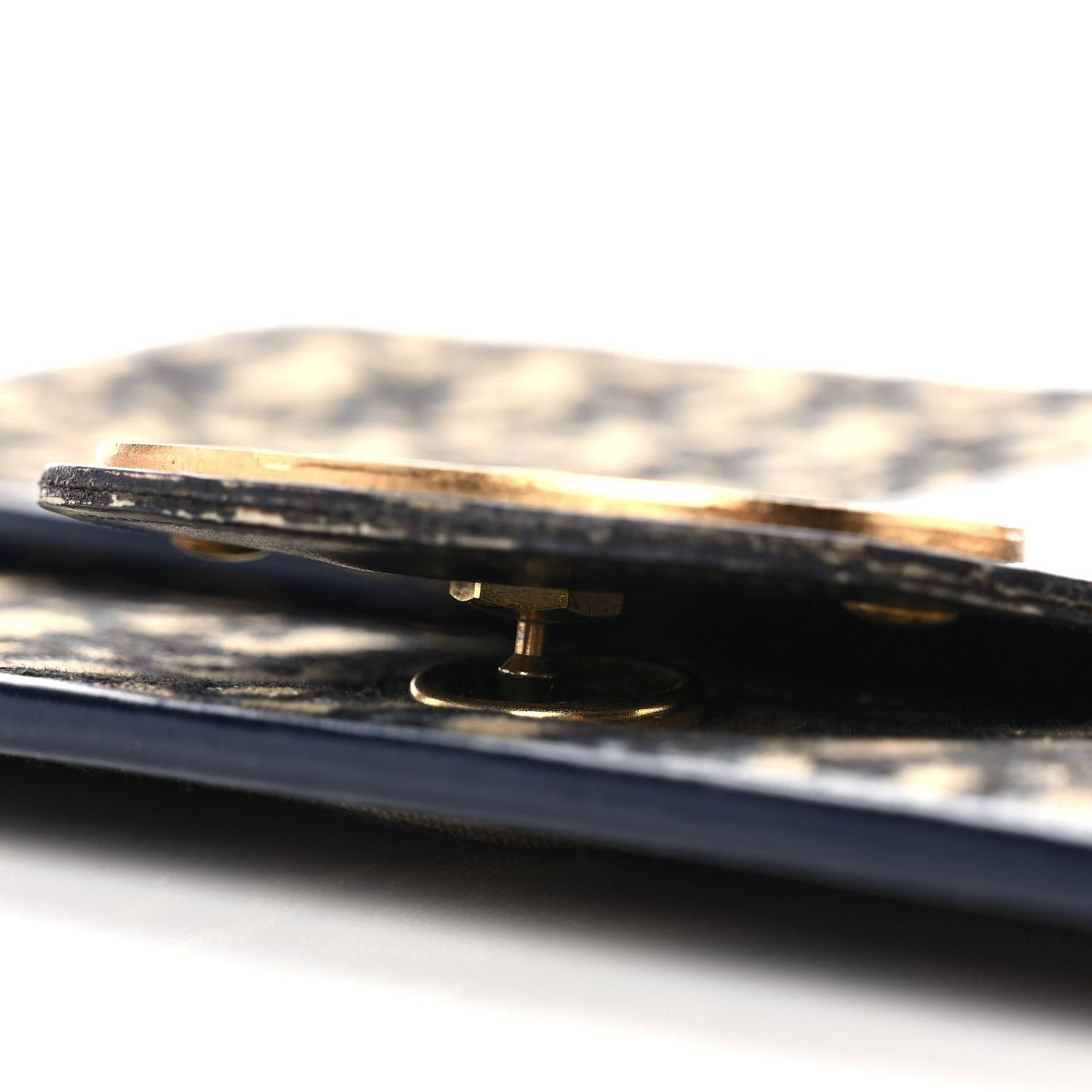Monogram Flap Clutch Navy Blue