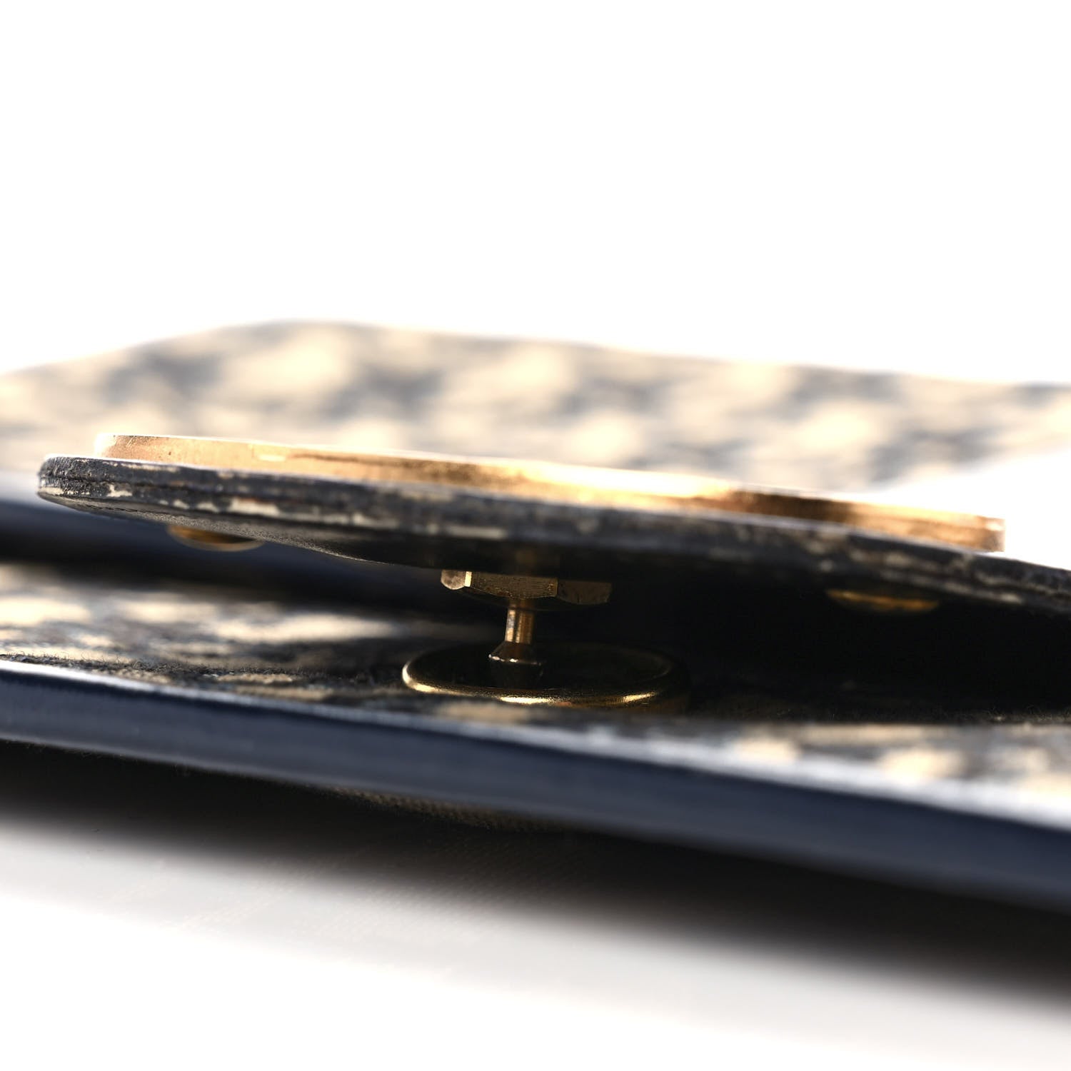 Christian Dior Monogram Flap Clutch Navy Blue 9 of 9