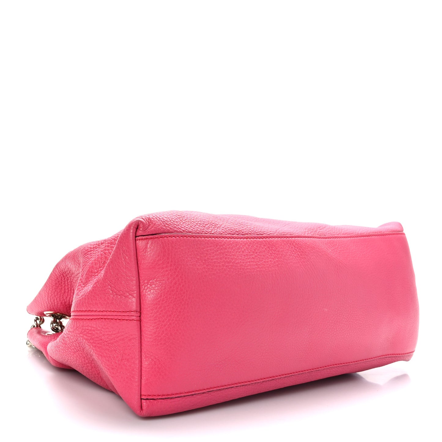 Pebbled Calfskin Medium Soho Chain Shoulder Bag Pink