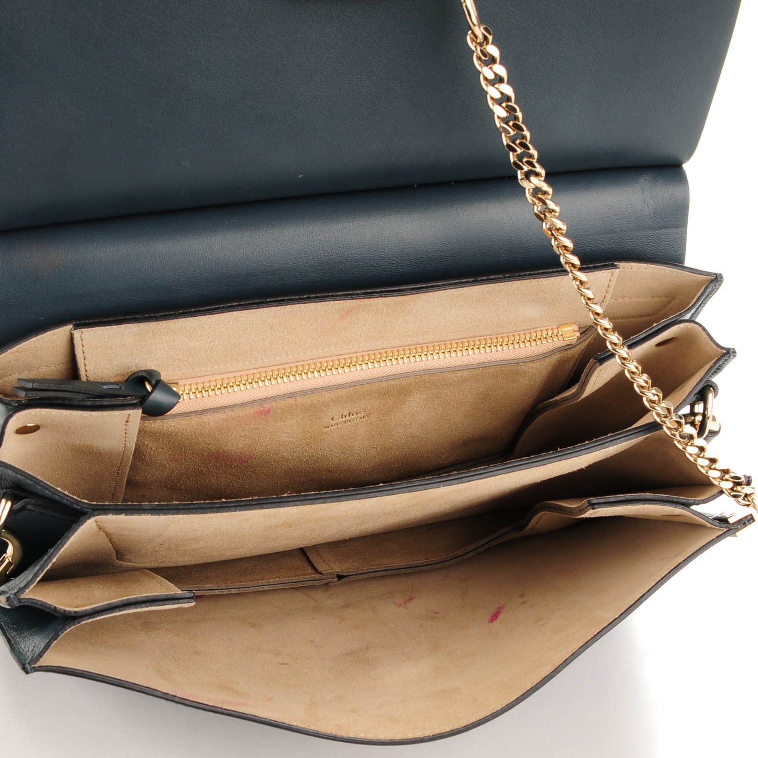 Chloe Suede Calfskin Medium Faye Shoulder Bag Silver Blue 5 of 11