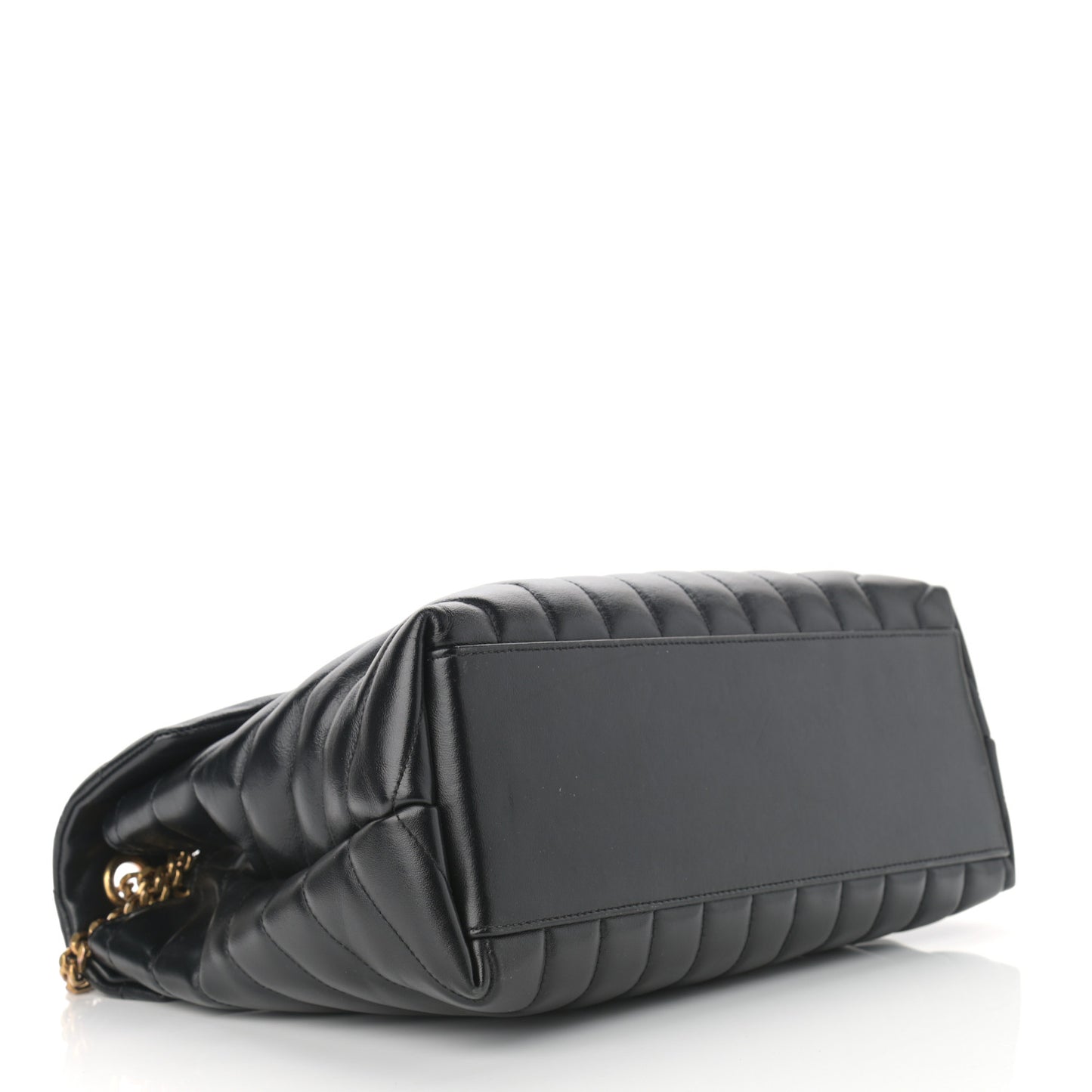 Calfskin Y Quilted Monogram Medium Loulou Chain Satchel Black