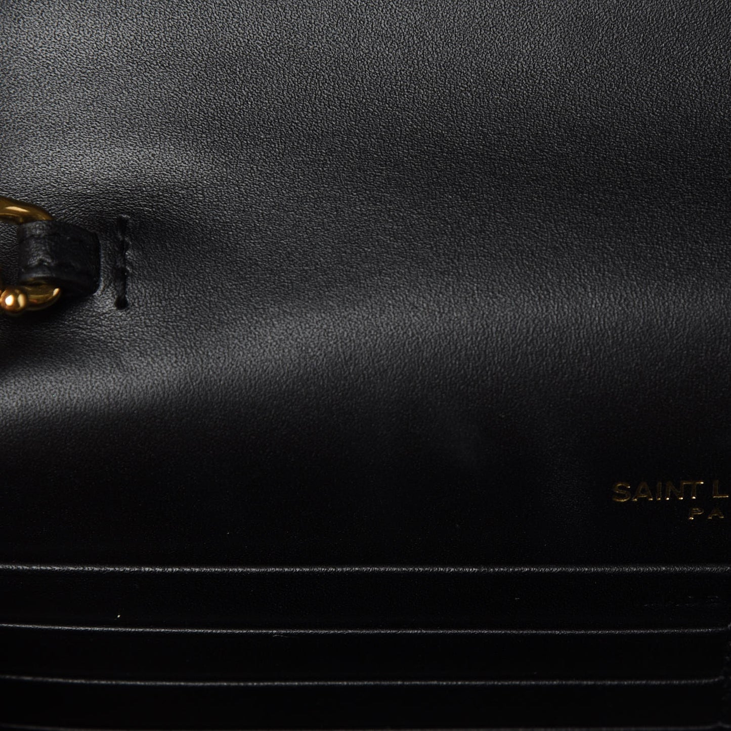 Smooth Calfskin Classic Monogram Kate Tassel Chain Wallet Black